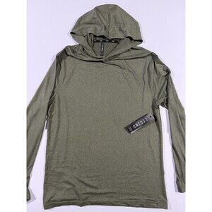 LEG3ND Men's Green Pullover Hoodie Long Sleeve, Size S, Hooded Knit